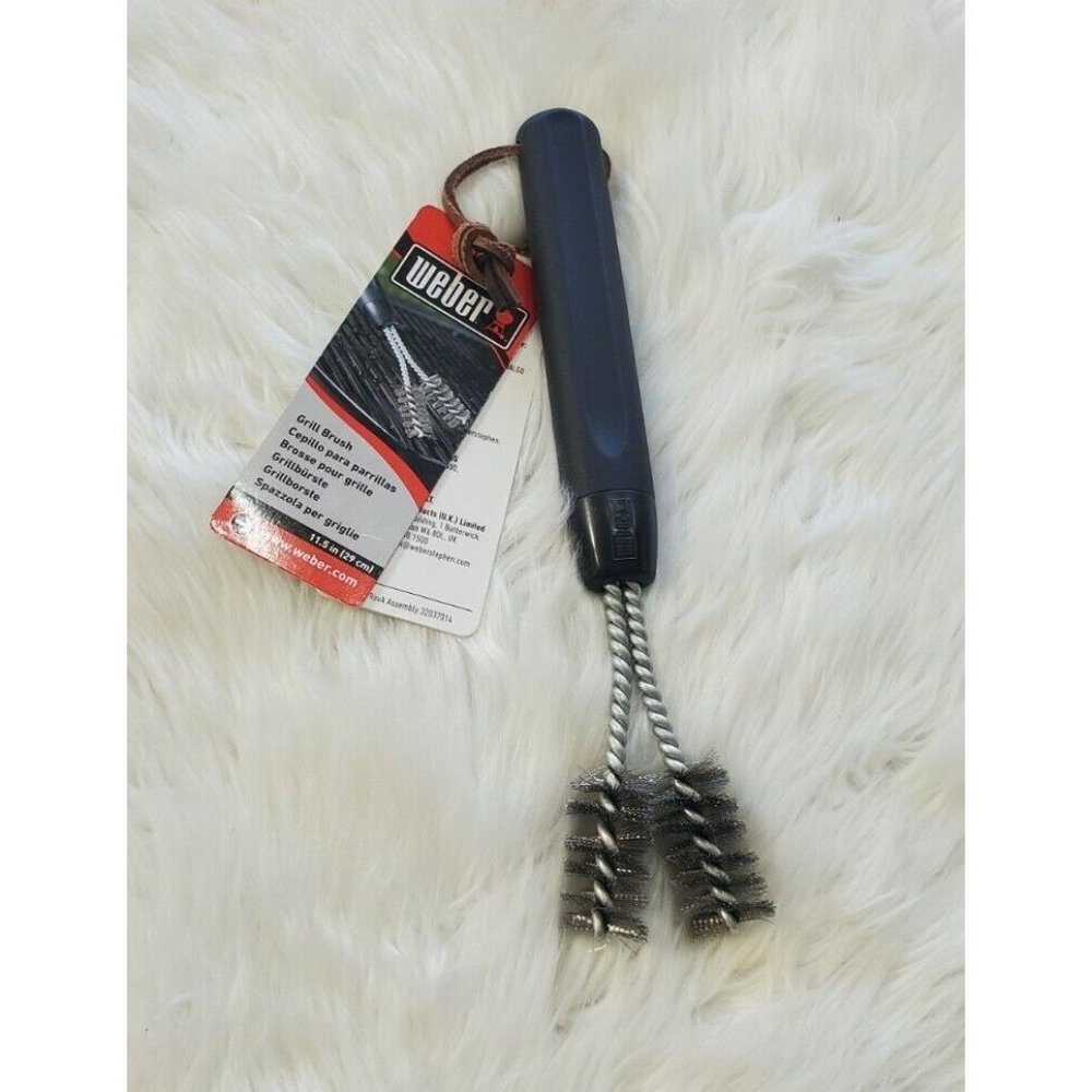 WEBER 6495 Grill Brush Hanging Loop Hole Cooking Accessory w/Angled Bristles NWT